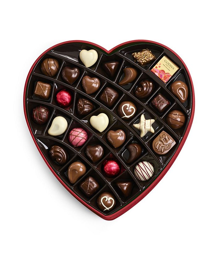Godiva Valentine's Fabric Heart Gift Box, 37-Piece - Macy's