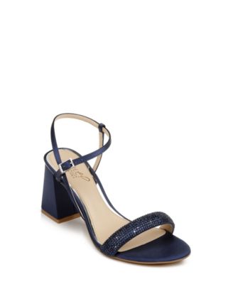badgley mischka women's clair embellished block heel sandals