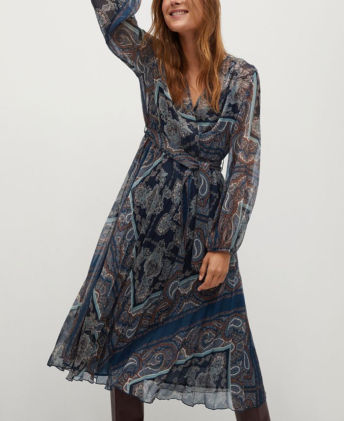 Mango Womens Flowy Printed Dress Macys 