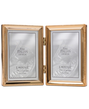 Lawrence Frames Polished Metal Hinged Double Picture Frame In Gold-tone