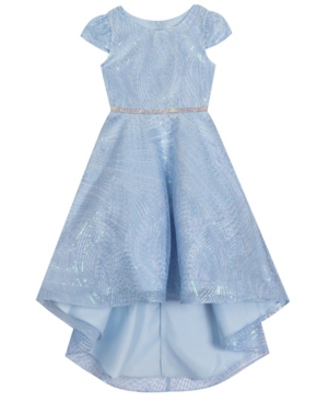 Big Girls Sequin Mesh Hi-Low Dress