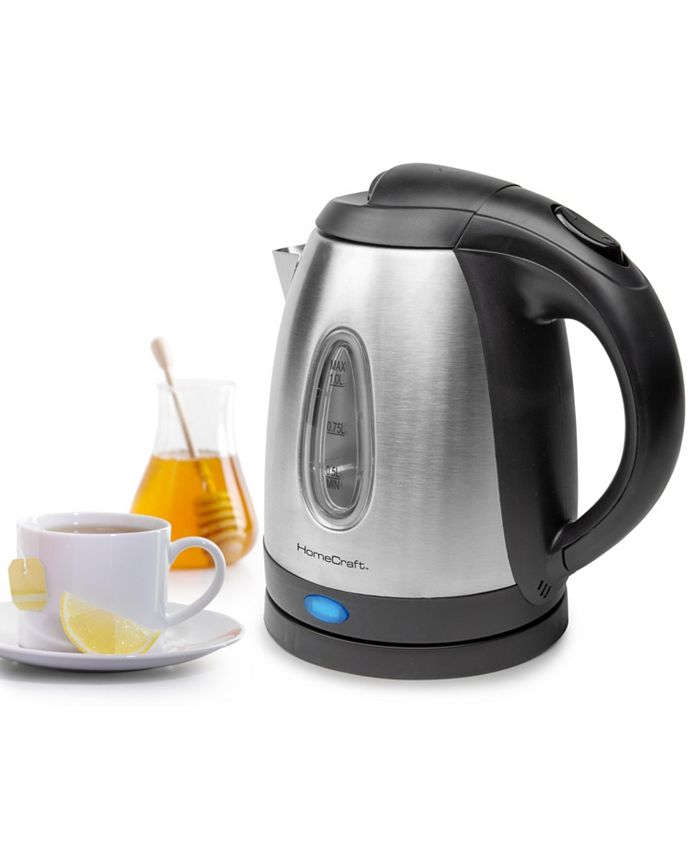 HomeCraft HCWK1SS 1Liter Electric Water Kettle, Stainless Steel Macy's