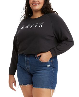 Trendy Plus Size Glitter-Logo Sweatshirt, Created for Macy's 