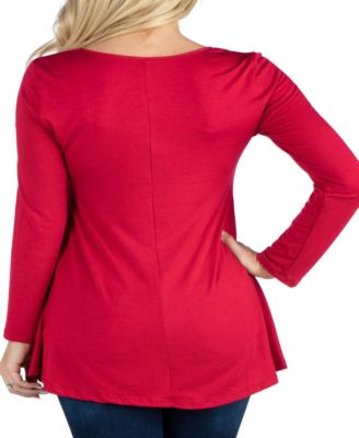 Women's Long Sleeve Swing Style Flared Tunic Top