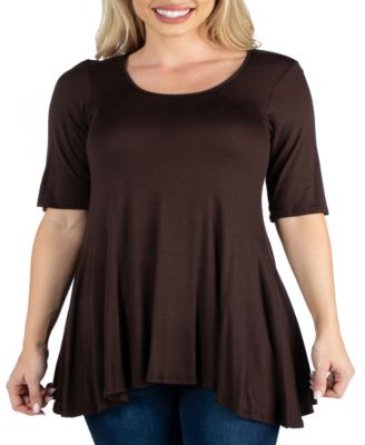 Women's Elbow Sleeve Swing Tunic Top
