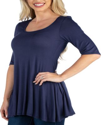 Women's Elbow Sleeve Swing Tunic Top