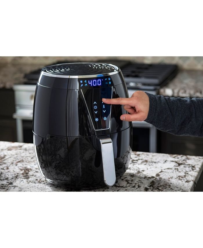 Aria 5Qt TeflonFree Ceramic Air Fryer with 2Tier Stainless Steel Rack