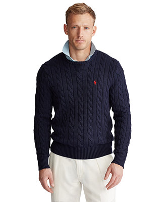 Polo Ralph Lauren Men's Cable-Knit Cotton Sweater - Macy's
