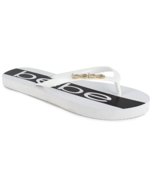 image of bebe Women-s Tierla Logo Flip Flops Women-s Shoes