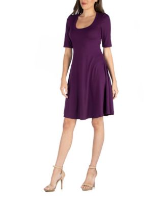 Women's A-Line Dress with Elbow Length Sleeves