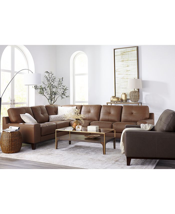 Furniture Harli 2Pc. Leather Sectional, Created for Macy's Macy's