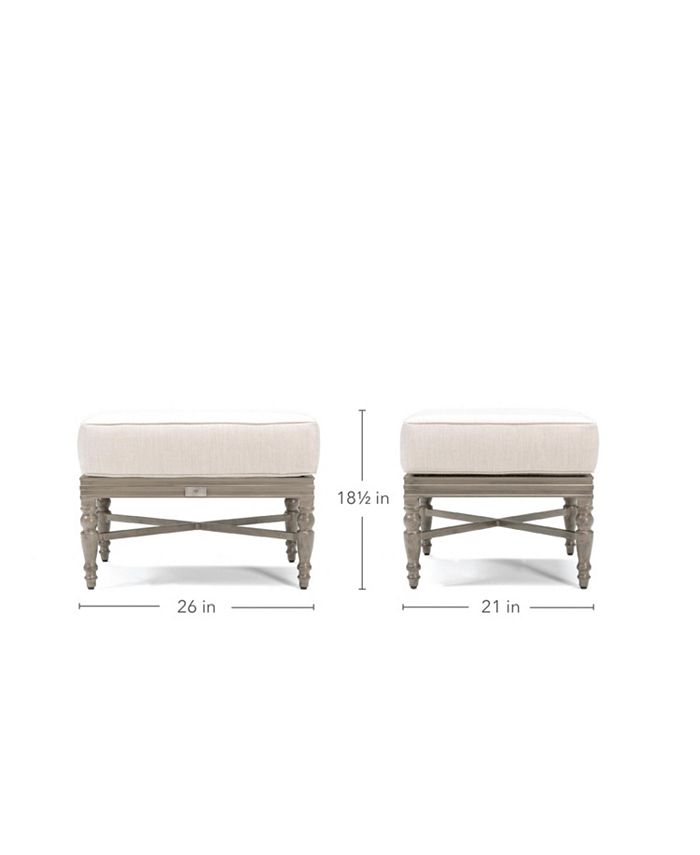 Furniture Winston Grayson Wicker Outdoor Ottoman with Outdura ® Remy