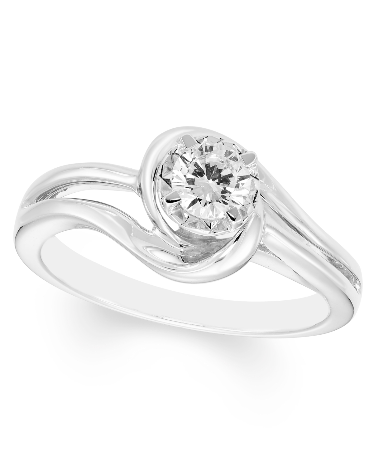 Macy's Diamond Solitaire Ring (1/3 Ct. T.w.) In 14k White Gold