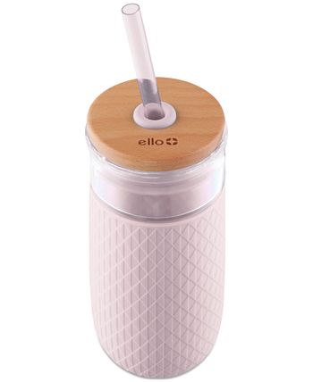 Ello - Devon 18-Oz. Glass Tumbler with Silicone Protection & Straw