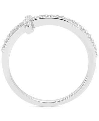 Diamond East-West Cross Ring (1/8 ct. t.w.) in 14k White or Yellow Gold, Created for Macy's