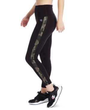 Champion Women's Double Dry Striped High-Waist 7/8 Length Leggings