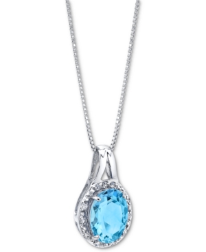 image of Blue Topaz (3-1/5 ct. t.w.) & Diamond (1/10 ct. t.w.) 18