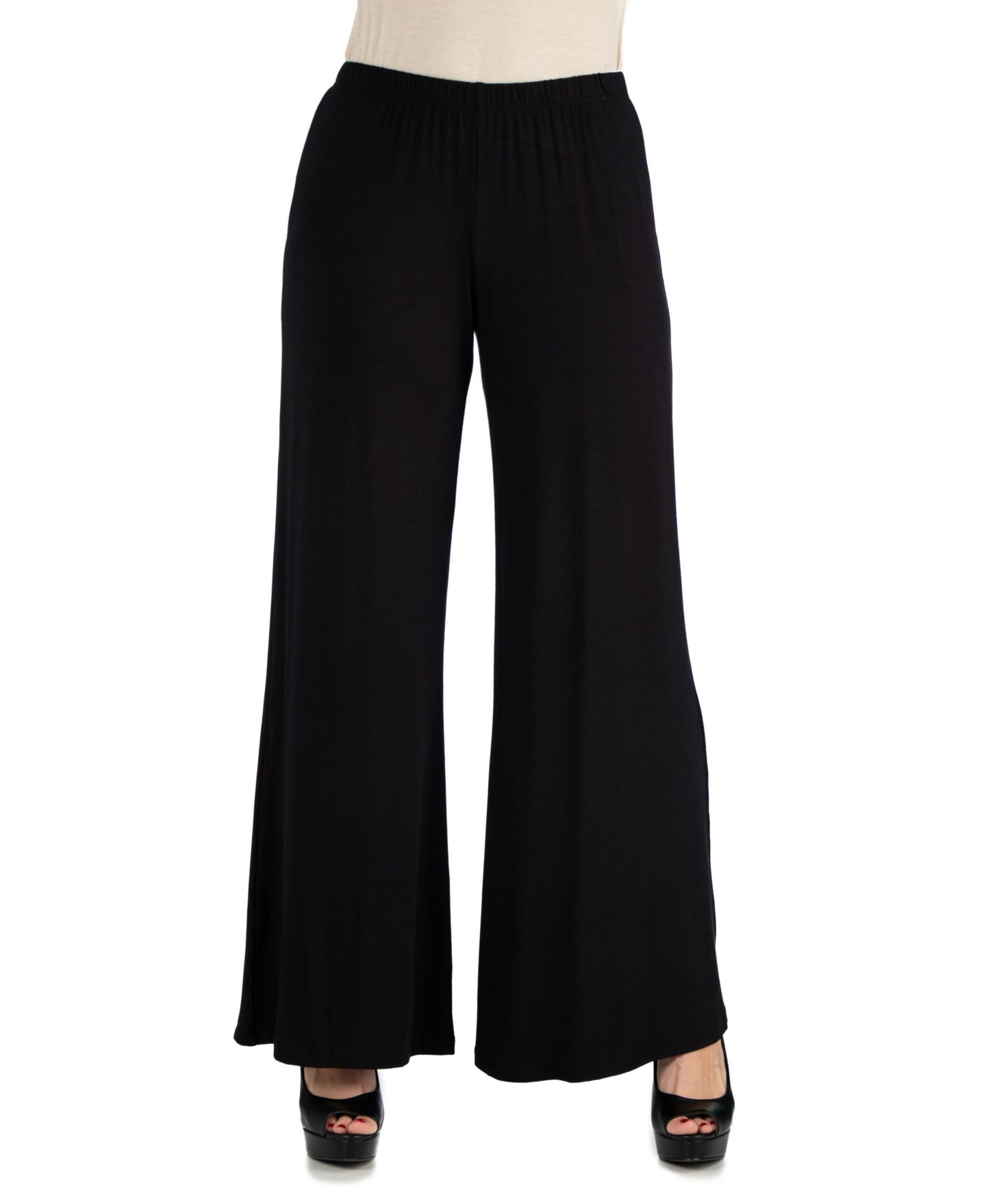 Женские брюки 24seven Comfort Apparel Palazzo, цвет: Чёрный — фото 1