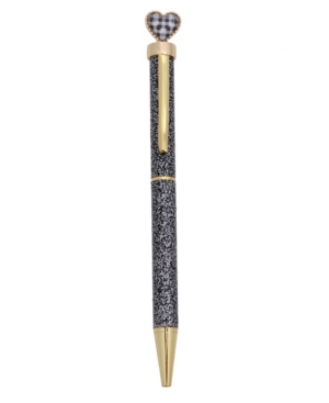 image of Betsey Johnson Gingham Heart Topper Pen