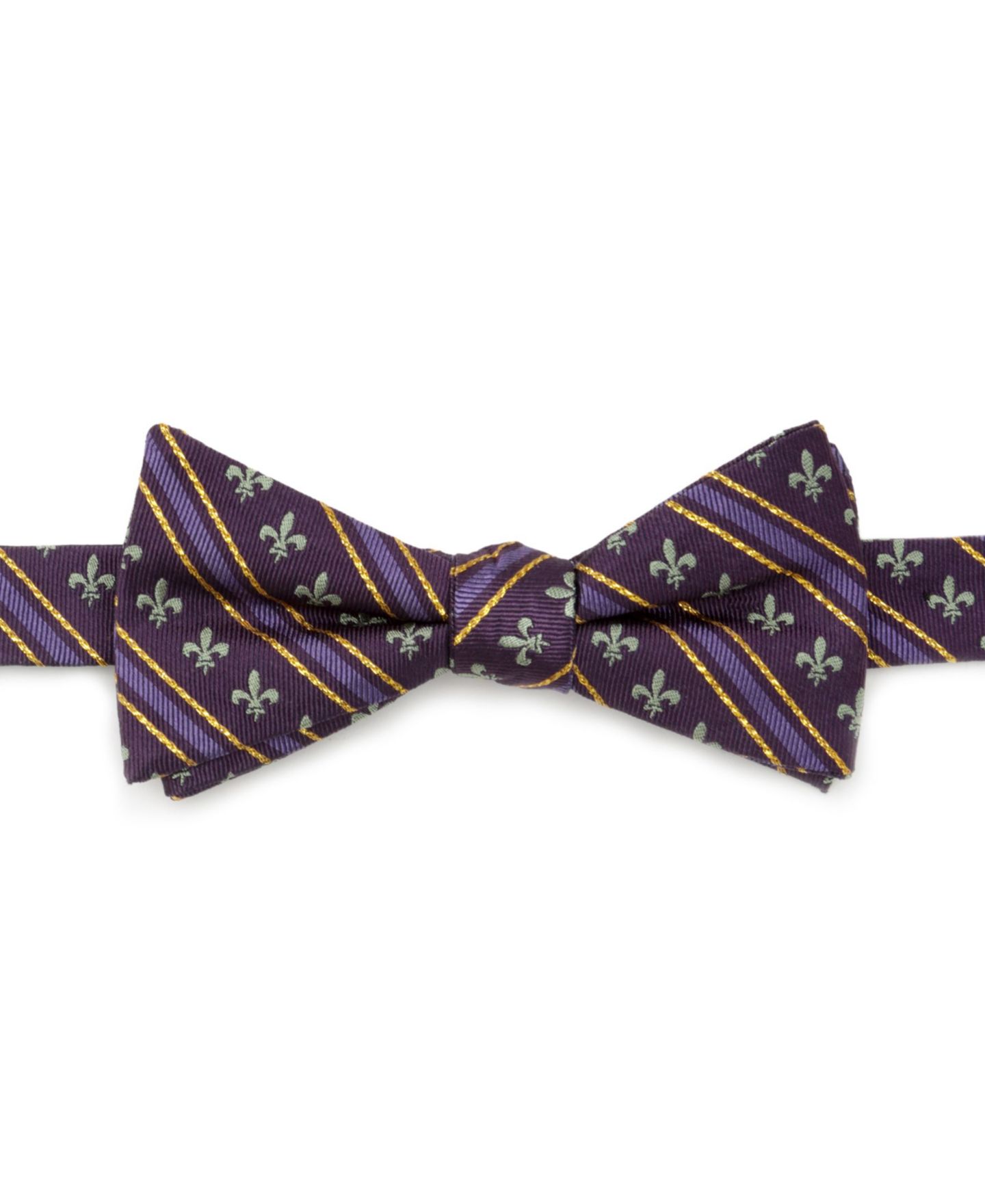 Мужские галстуки Cufflinks Inc. Mardi Gras Stripe Bow Tie, цвет: Фиолетовый — фото 1