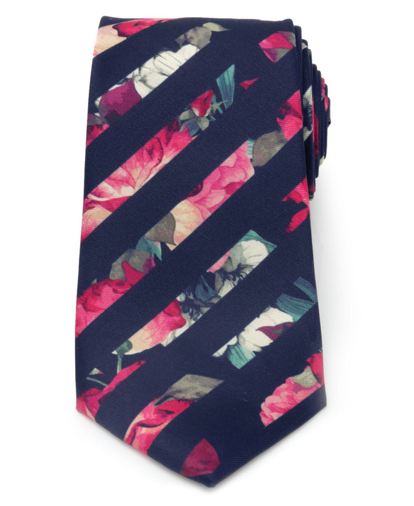 Мужские галстуки Ox & Bull Trading Co. Painted Floral Stripe Tie, цвет: Тёмно-синий — фото 2