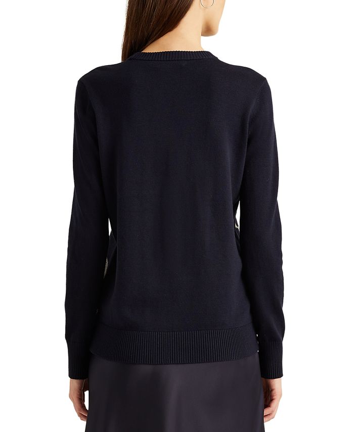 Lauren Ralph Lauren Plus-Size Print Cotton Sweater - Macy's