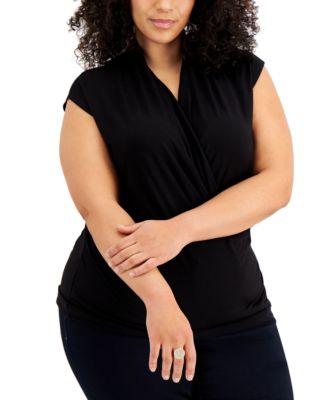 macy's black blouses