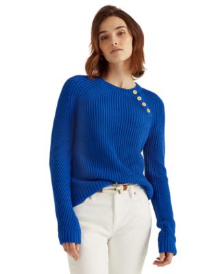 Lauren Ralph Lauren Petite Ribbed Crewneck Sweater - Macy's