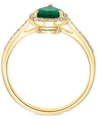 EFFY&reg; Emerald (7/8 ct. t.w.) & Diamond (1/6 ct. t.w.) Ring in 14k Gold (Also available in 	14k White Gold)