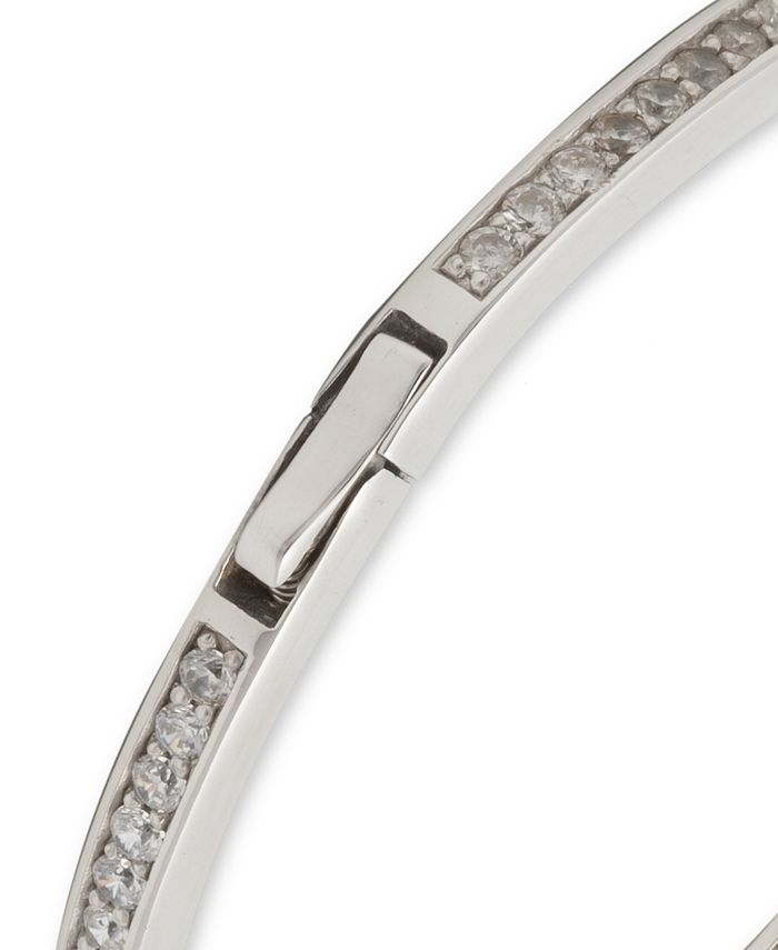 Ralph Lauren Sterling Silver and Cubic Zirconia Pave Bangle Bracelet