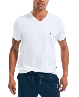 Shop Nautica Men's J-class Logo Classic-fit Cotton V-neck T-shirt In Bright White