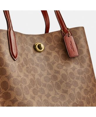 Signature Coated Canvas Willow Tote with Interior Zip Pocket