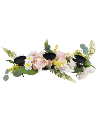 Martha Stewart Collection - Artificial Peony Candle Holder Centerpiece