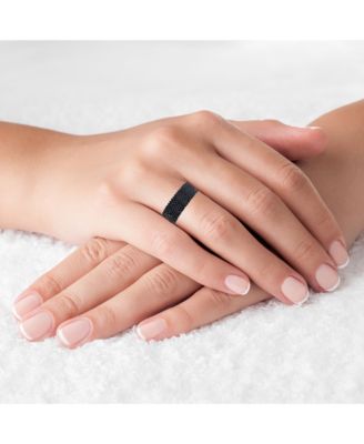 Black Spinel Pave Eternity Ring