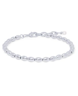 Macy's - Silver Plated Oval Bead Link Bracelet