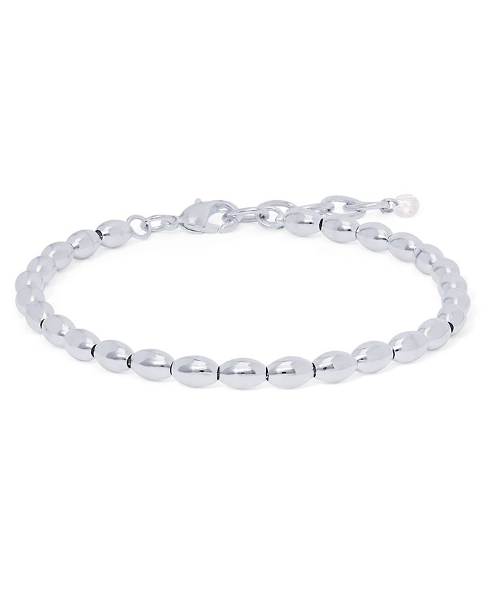 Macy's Silver Plated Oval Bead Link Bracelet Macy's