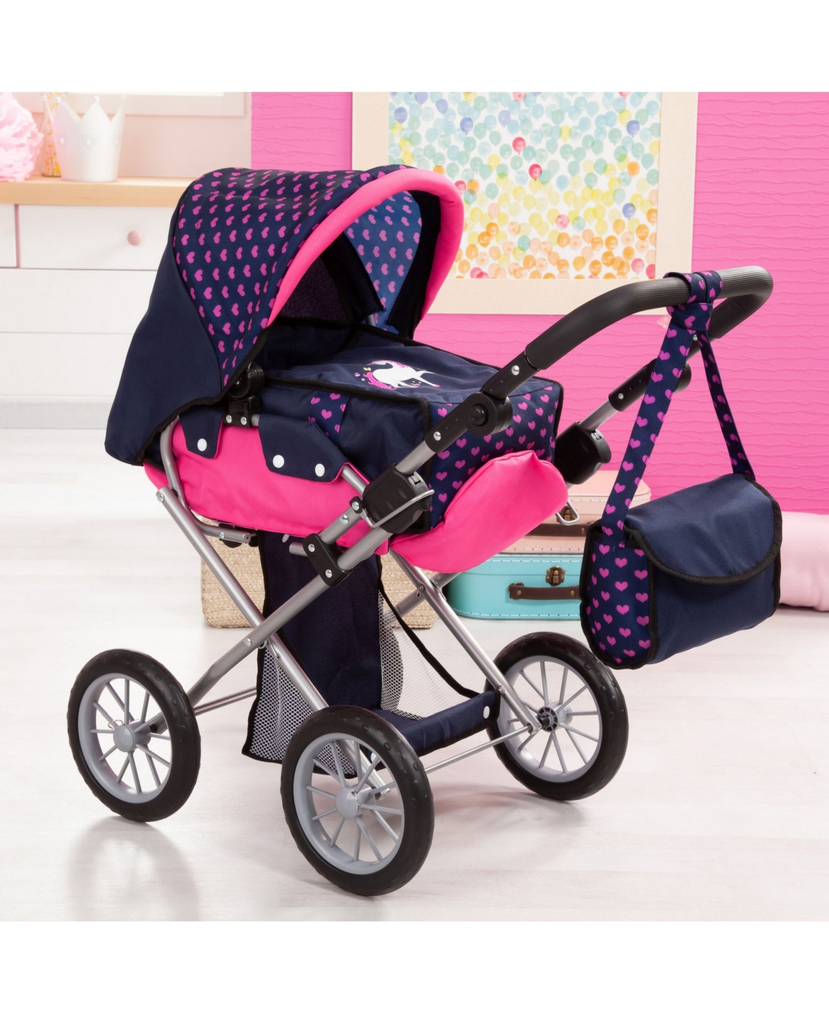 Redbox Baby Doll City Star Pram In Polka Dots In Multi