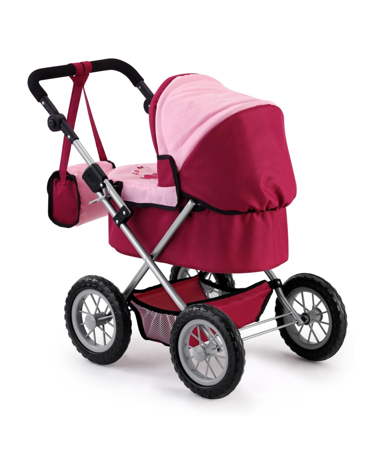 Shop Redbox Bayer Design Trendy Pram Baby Doll Stroller For Toy Baby Dolls In Red,pink
