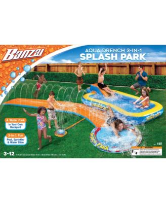 Banzai Aqua Drench 3-in-1 Splash Park with Pool, Sprinkler and Waterslide