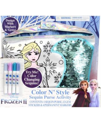 Frozen 2 Color N Style Purse with Gem Stickers and Permanent Markers