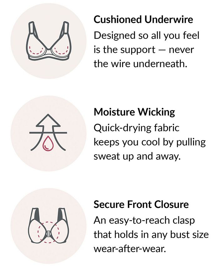 Women's Full Figure Plus Size Wonderwire Front Close Bra 1245 - White