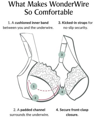 Women's Full Figure Wonderwire Front Close Stretch Lace Bra with Narrow Set Straps 9246