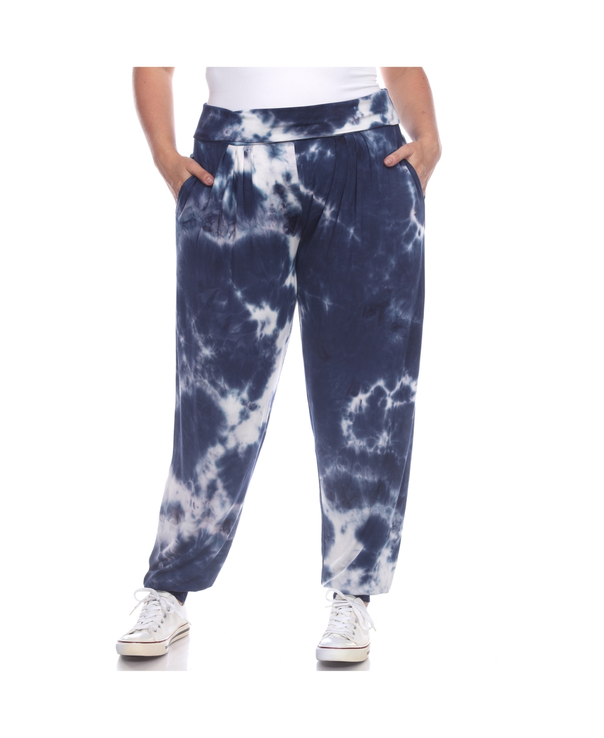 White Mark Plus Size Tie Dye Harem Pants