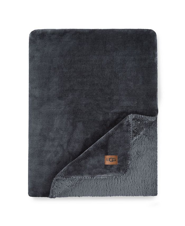 UGG® Whitecap Plush Flannel Oversized Throw Blanket, 70" x 50" Macy's