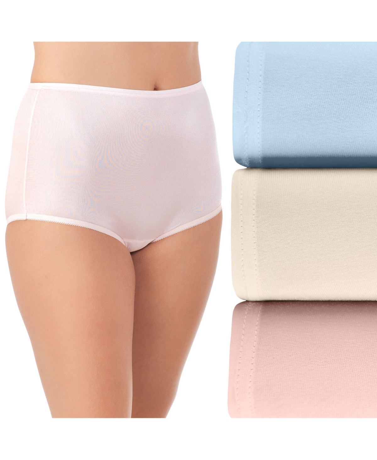 Women's 3-Pk. Ravissant Tailored Brief Underwear 15711 - Peach/Pink/White
