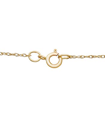 Macy's - Cultured Freshwater Pearl (8mm) and Diamond Accent Pendant Necklace in 14k Yellow Gold