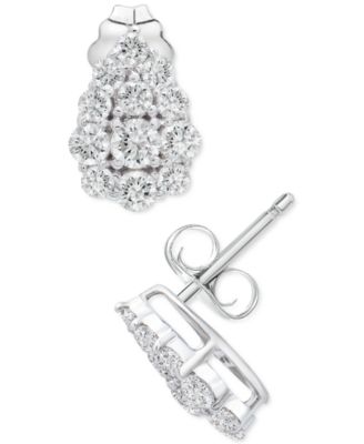 Diamond Cluster Stud Earrings (1/2 ct. t.w.) in Platinum, Created for Macy's