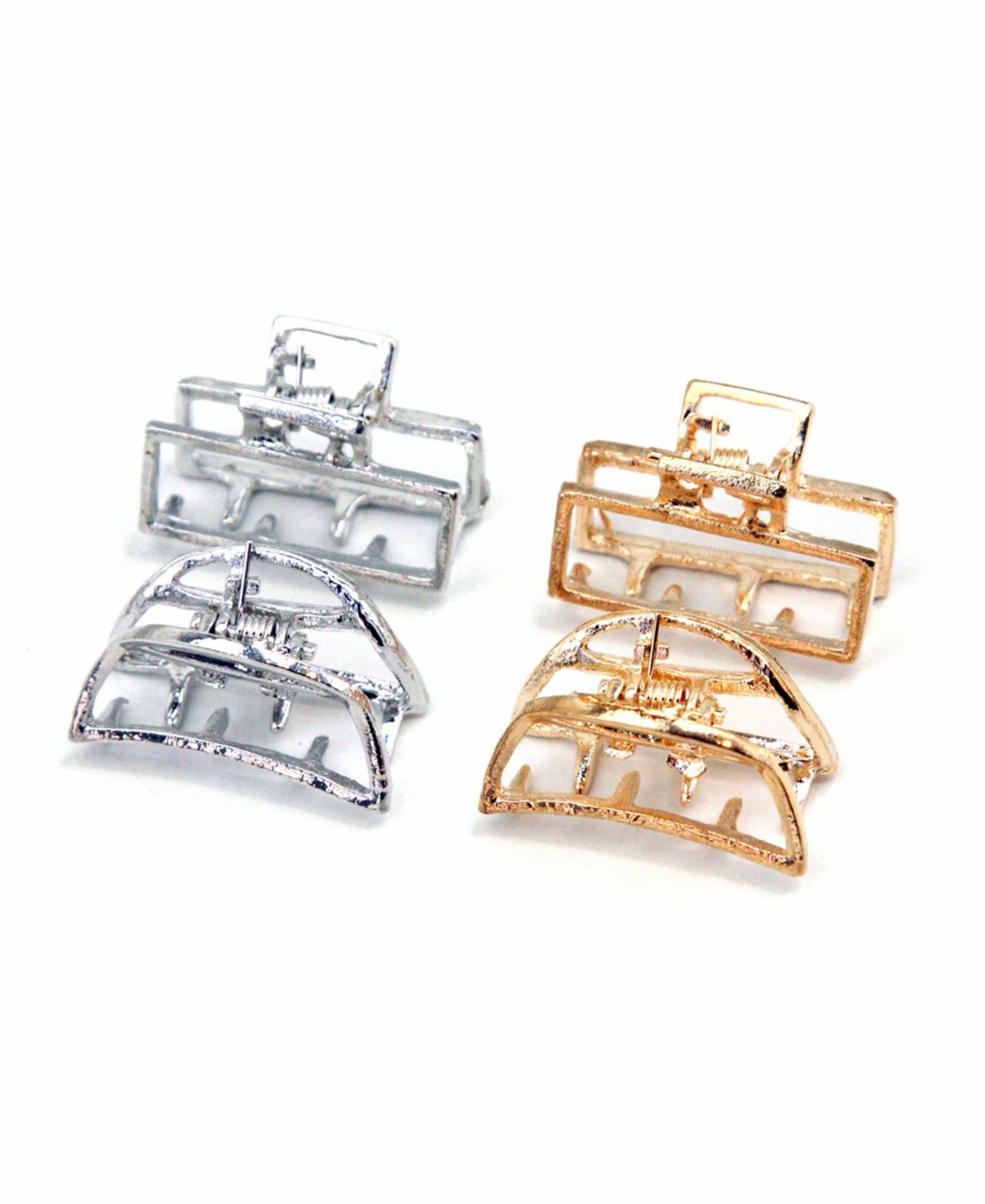 Женские аксессуары Soho Style Modern Metal Rectangular Hair Jaw Mini Metal Moon Hair Jaw, Set of 4 — фото 1