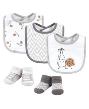 Hudson Baby Boys and Girls Cotton Bib and Sock Set