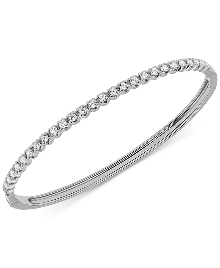Macy's - Diamond Bangle Bracelet (1 ct. t.w.) in 10k White Gold